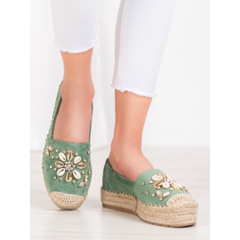 Seastar Espadrilles med prydnader grön 2