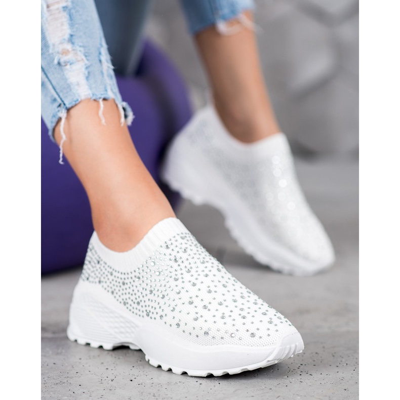 Diamantique Sportskor med kristaller vit 2