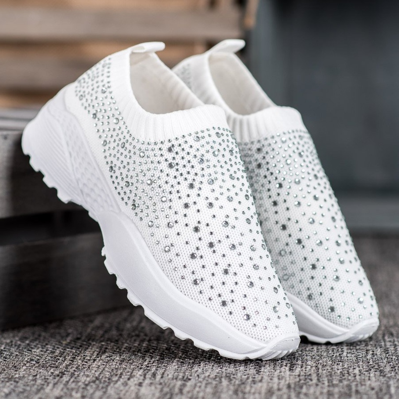 Diamantique Sportskor med kristaller vit 1