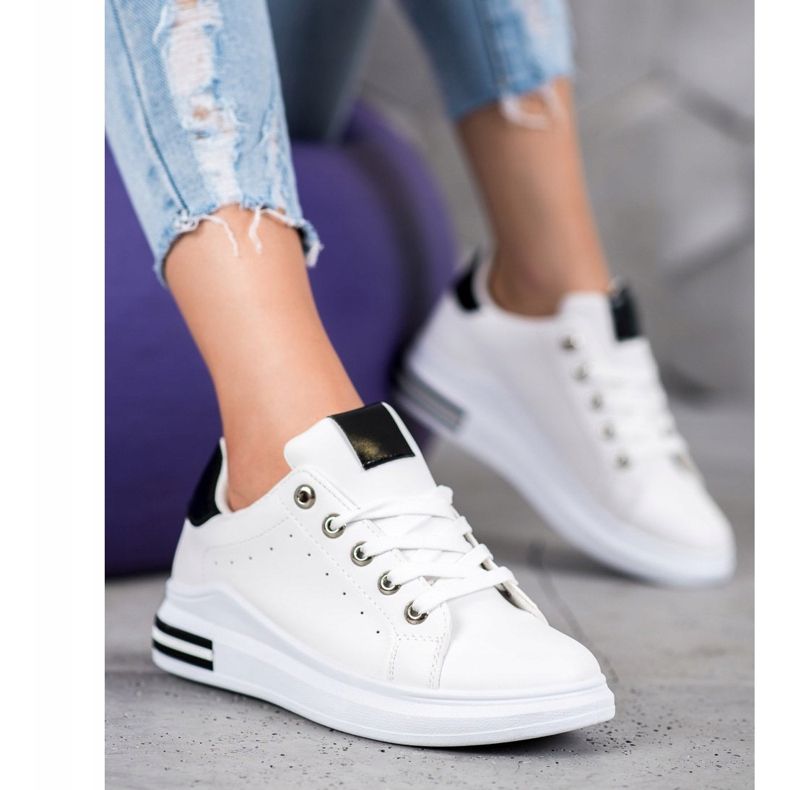 SHELOVET Trendiga sportskor vit 1