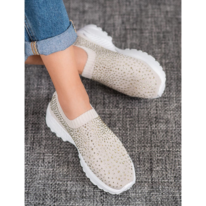 Diamantique Sportskor med kristaller brun 1