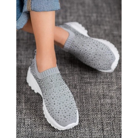 Diamantique Sportskor med kristaller grå 2