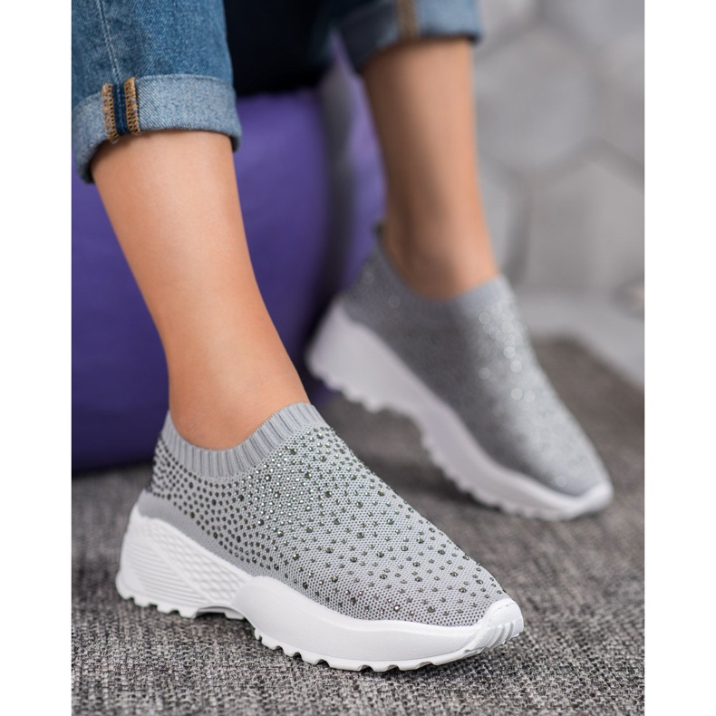 Diamantique Sportskor med kristaller grå 1