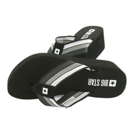 Big Star flip-flops på kilen 274A300 svart grå 4