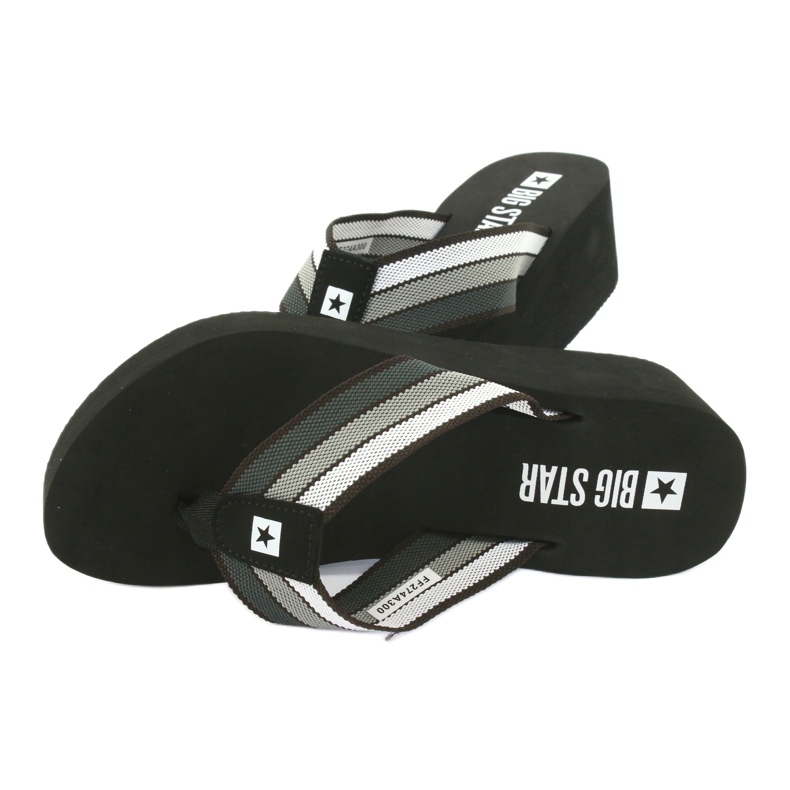 Big Star flip-flops på kilen 274A300 svart grå 4