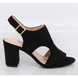 Svarta högklackade sandaler 99-33A Svart 1