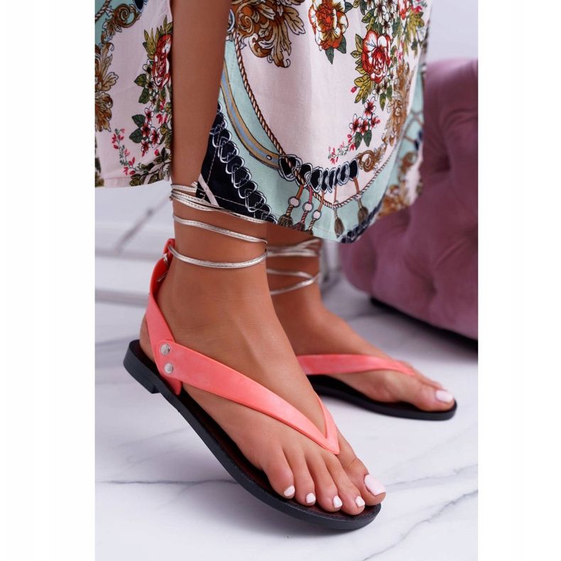 Lu Boo Neon Tied Sandals Japanese Meliski Florence rosa 2