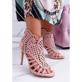 SEA Sandaler för mocka för kvinnor på en högklackad Powder Pink Viviane rosa 1