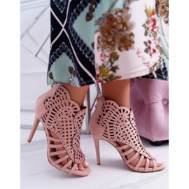 SEA Sandaler för mocka för kvinnor på en högklackad Powder Pink Viviane rosa 2