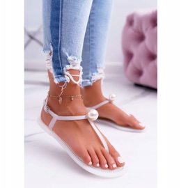 LU BOO Sandaler för kvinnor Sandaler Flip-flops Meliski med Pearl White Contiro vit 1