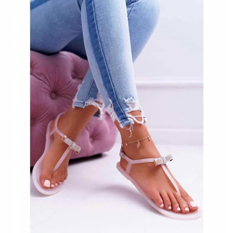 LU BOO Sandaler för kvinnor Sandaletter Meliski med rosa Lomba-paljetter 2