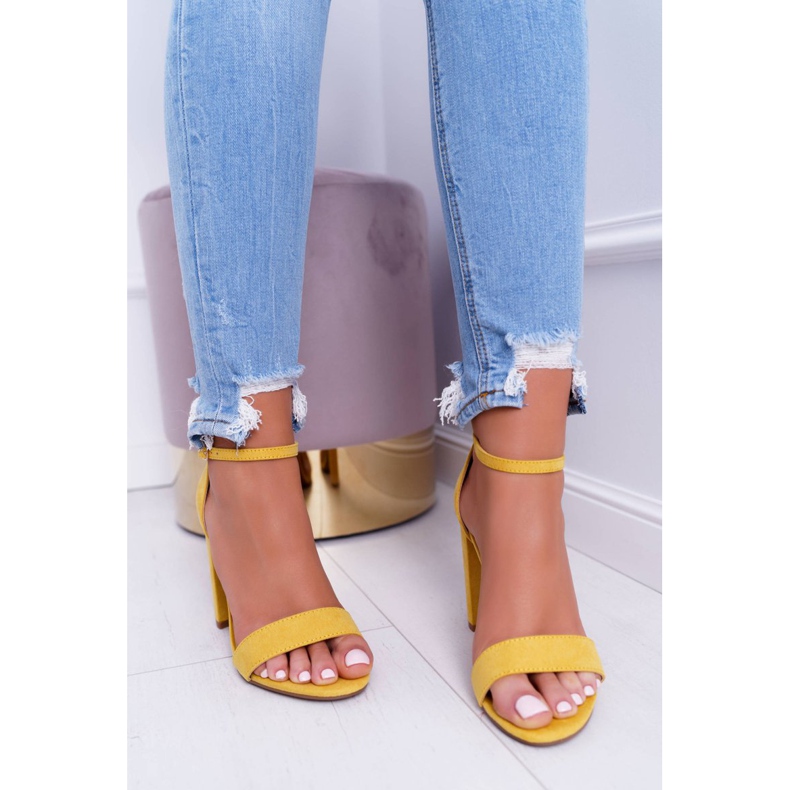 ADY Kvinnors sandaler på hälen mocka gul Anastasie 1