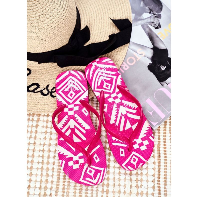 Lu Boo | Rosa Aztec Havanna flip -flops för kvinnor 1