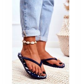 Lu Boo Dam Marinblå Aztec Flip Flops Havanna 2