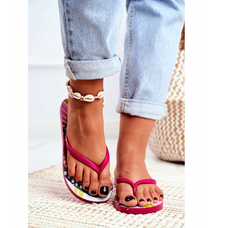 Lu Boo | Szałowe Pink Aztec Havanna flip -flops rosa 2