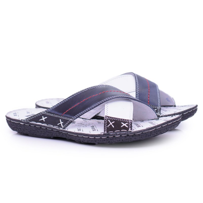 Iguana Marinblått Lätt Läder Herr Tofflor Okej 1