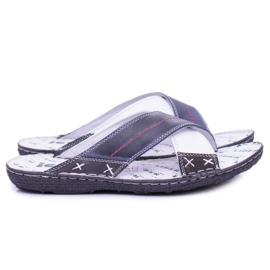 Iguana Marinblått Lätt Läder Herr Tofflor Okej 2