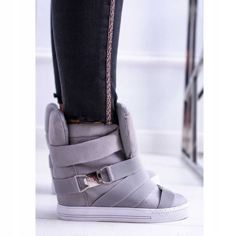 Lu Boo -sneakers för kvinnor med elastiska band Grå pumps 2