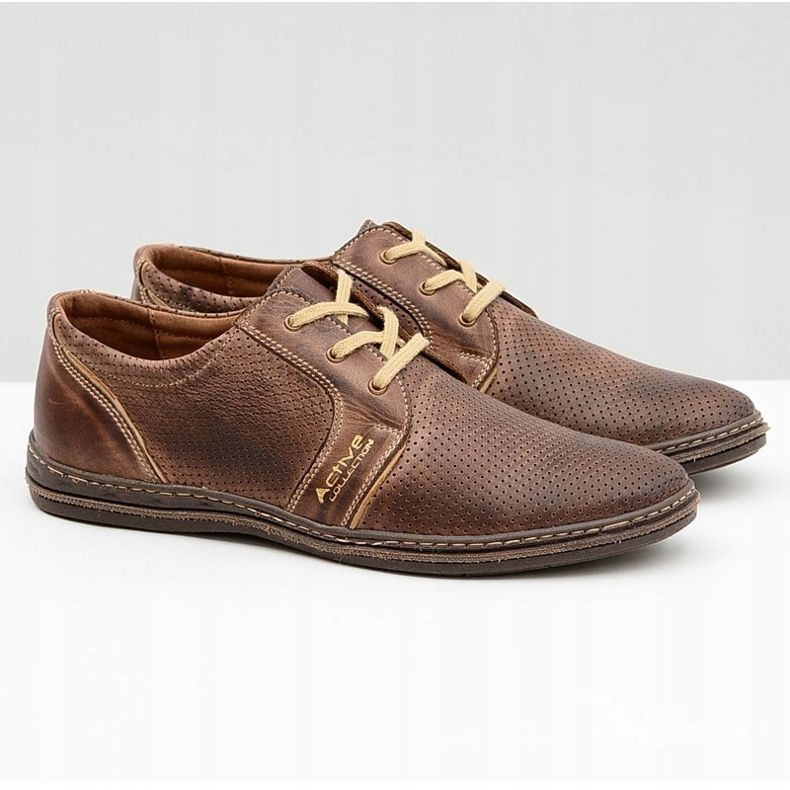 Joker Herrskor med snörning i brunt öppet skor Markos 1