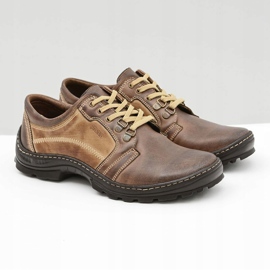 Joker Favello klassiska läderbruna Brogues för män 1