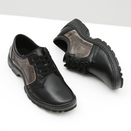 Joker Favello klassiska lädersvarta skor för män 6