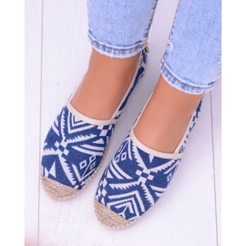Lu Boo | Aztec Bimbi Blue Linen Espadrilles för kvinnor blå 2