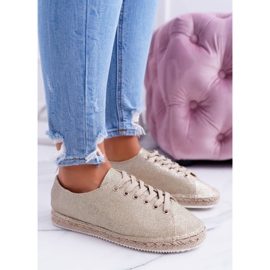 Lu Boo | Golden Glitter Fairy Linen Espadrilles gyllene 1