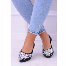 Lu Boo Black Ballerinas on Elastic Stones Even svart 1