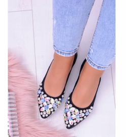 Lu Boo Black Ballerinas on Elastic Stones Even svart 2