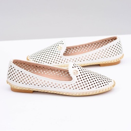 Lu Boo | White Lordsy Snygga Openwork Ballerinas vit 1