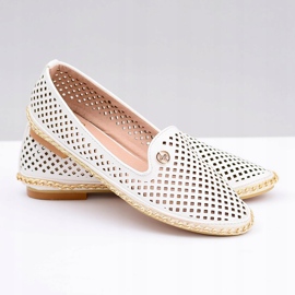 Lu Boo | White Lordsy Snygga Openwork Ballerinas vit 2
