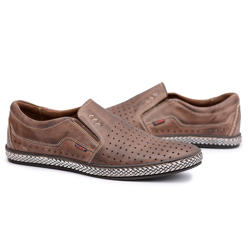 Joker Polish Slip On Brun läderskor Herr Bruno 1