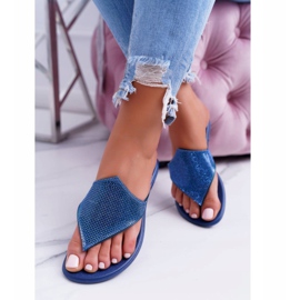 Lu Boo Gummi flip -flops för kvinnor med paljetter Anika marinblå 1