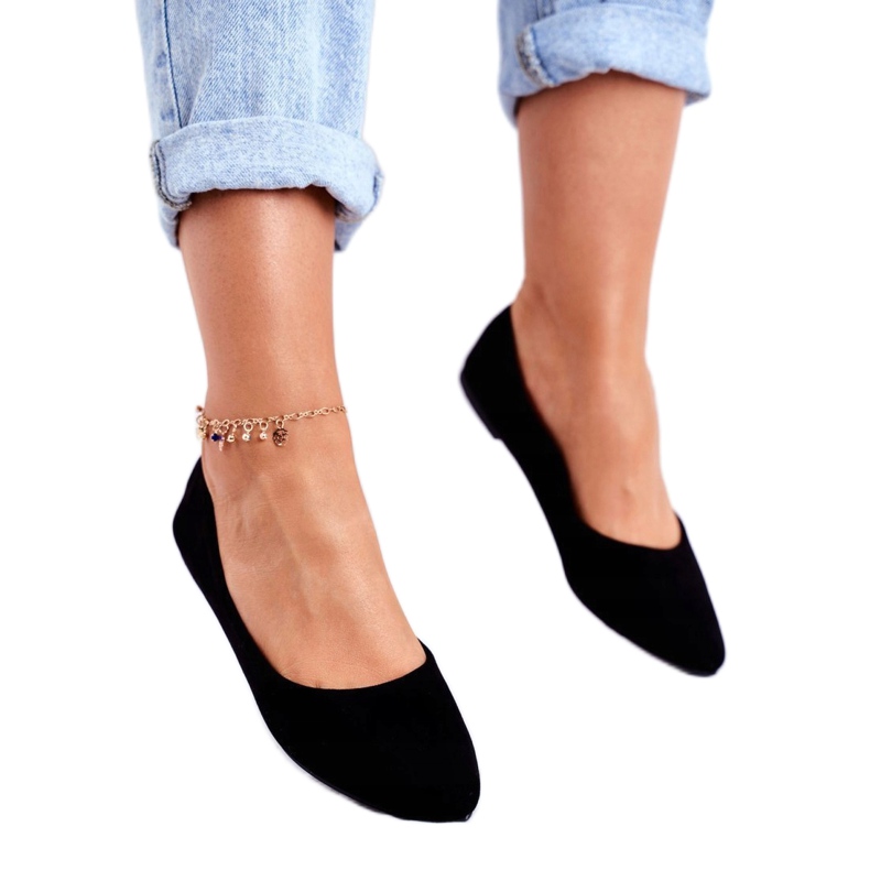 PS1 Svarta Ballerinor i mocka för kvinnor Bueno 1