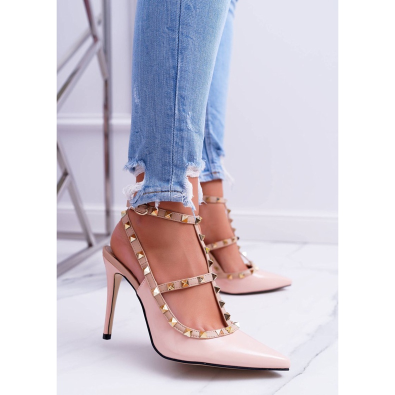 Dam Vices höga klackar, lackerat pulver med Valenti Jets dubbar rosa 1