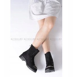 Lu Boo Svarta barnstövlar med Cubic Zirconia Suede LittleCarrie 2