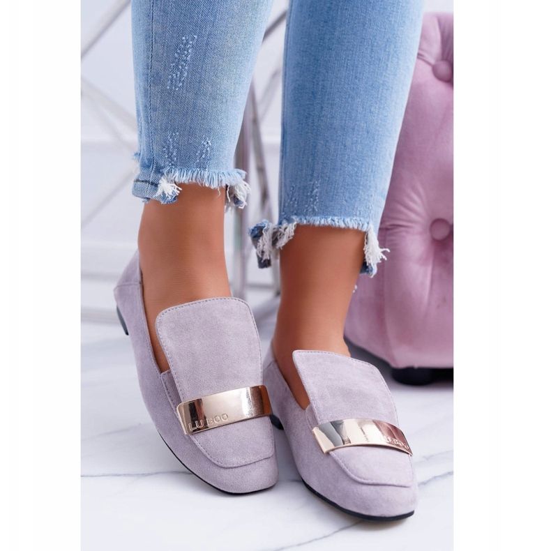 Dam Loafers Grå Med en tallrik Golden Lordsy Lu Boo Harlem 1