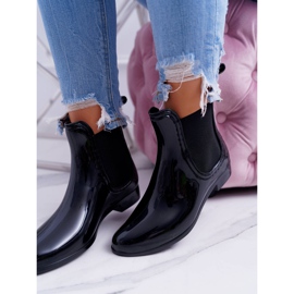 Lacquered Black Slip-On Galoshes för kvinnor svart 2