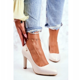 Pumps för kvinnor Pearl Beige på en pelare Sergio Leone Campbell 1