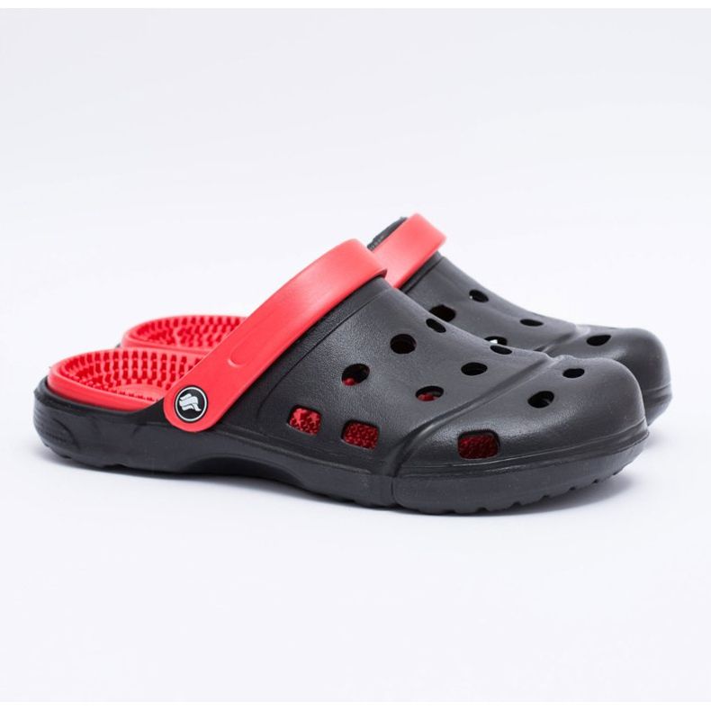 Flameshoes Herrträdgård tofflor Kroks Eva Black svart röd 2