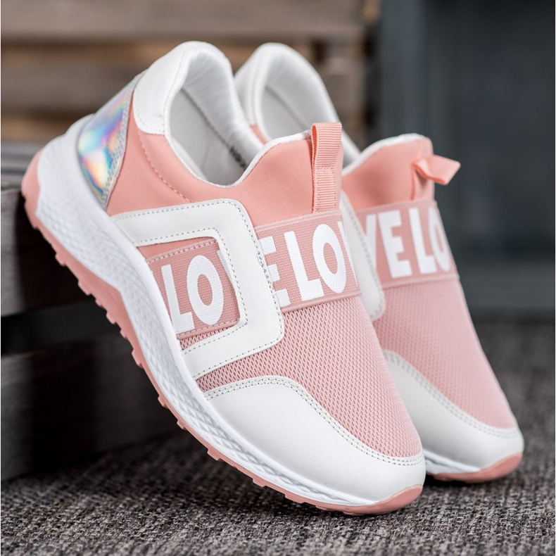 Seastar Slipons på kärleksplattformen vit rosa 1