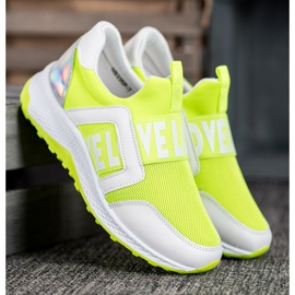 Seastar Slipons på kärleksplattformen vit grön 2