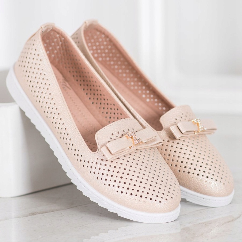 Weide Openwork Lords med prydnad beige 2