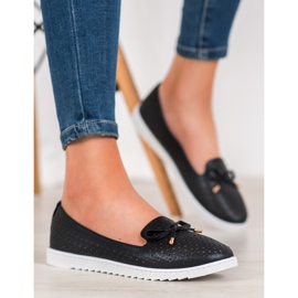 Weide Openwork loafers med glitter svart 2