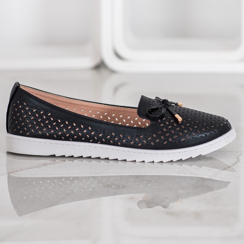 Weide Openwork loafers med glitter svart 1