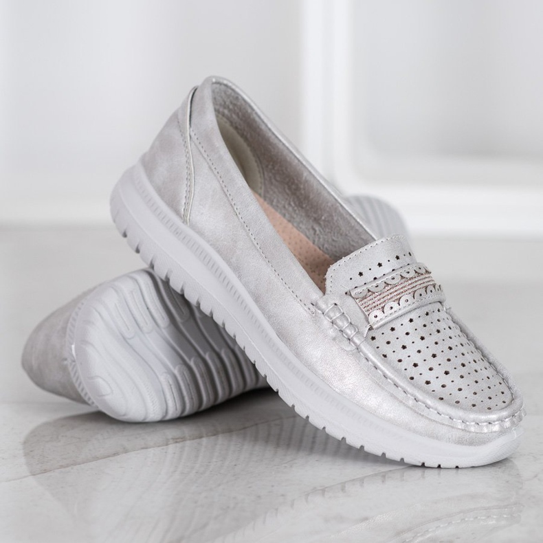 Small Swan Loafers på plattformen grå 2