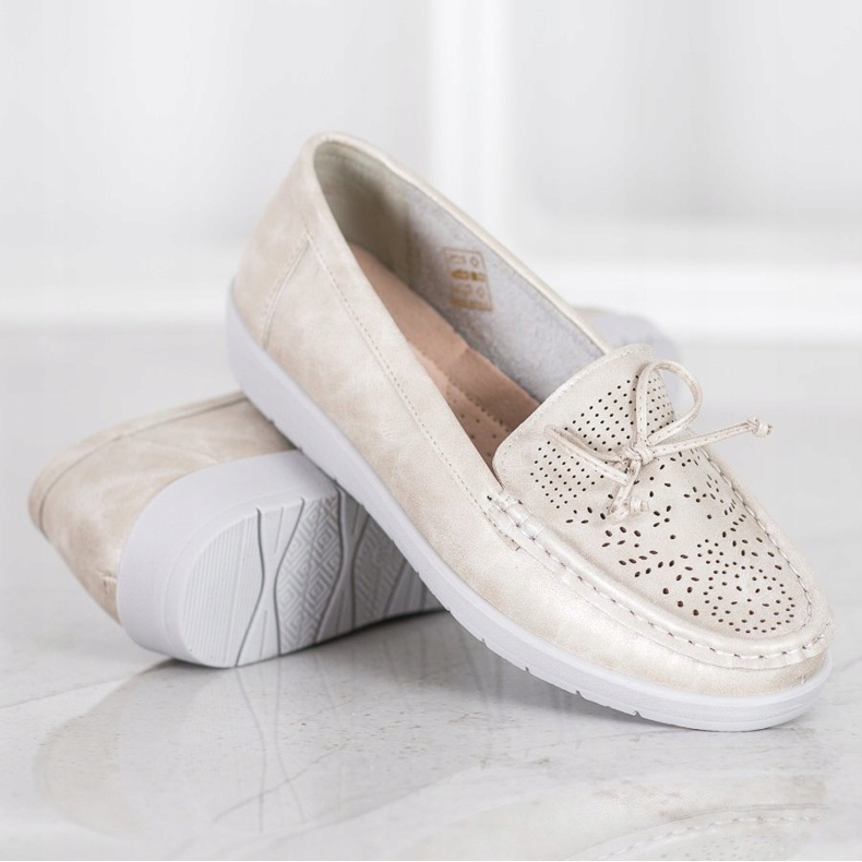 SHELOVET Bekväma loafers gyllene 1