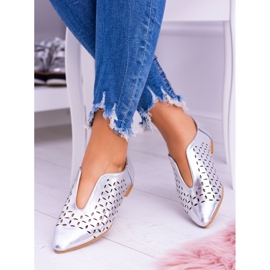 Lu Boo Silver Synthia Slip-On-skor för kvinnor grå 1