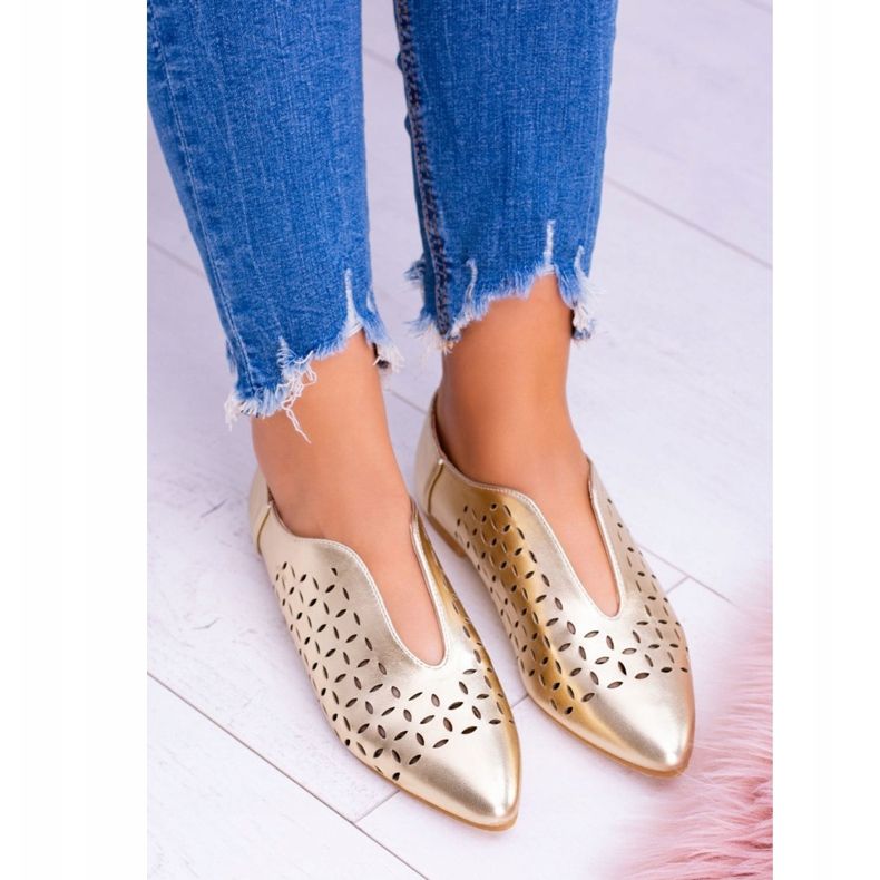 Lu Boo Golden Synthia Slip-On-skor för kvinnor gyllene 2