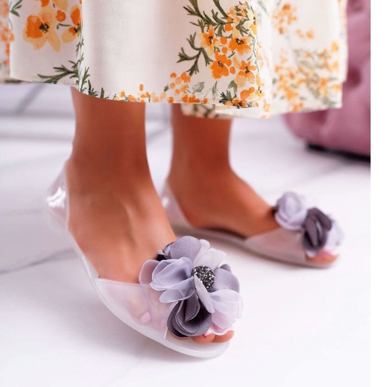 Lu Boo | Gummi Ballerinas Meliski Blommor Vit Candela 1